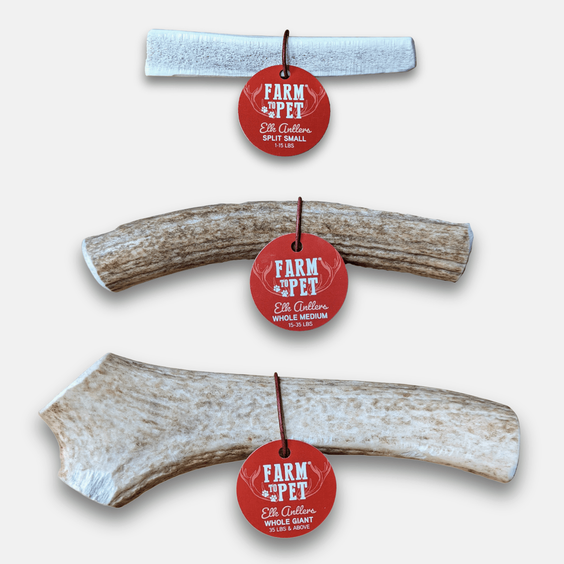 All-natural elk antler dog chews - whole and split options for dogs