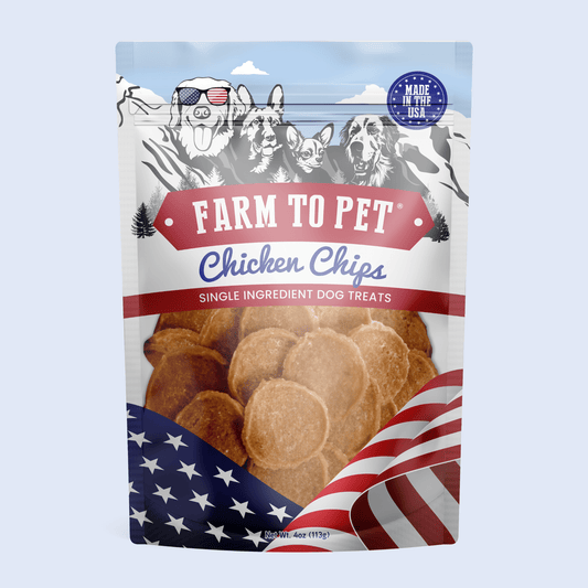 Americana Chicken Chips - USA-made single-ingredient dog treats by Farm to Pet