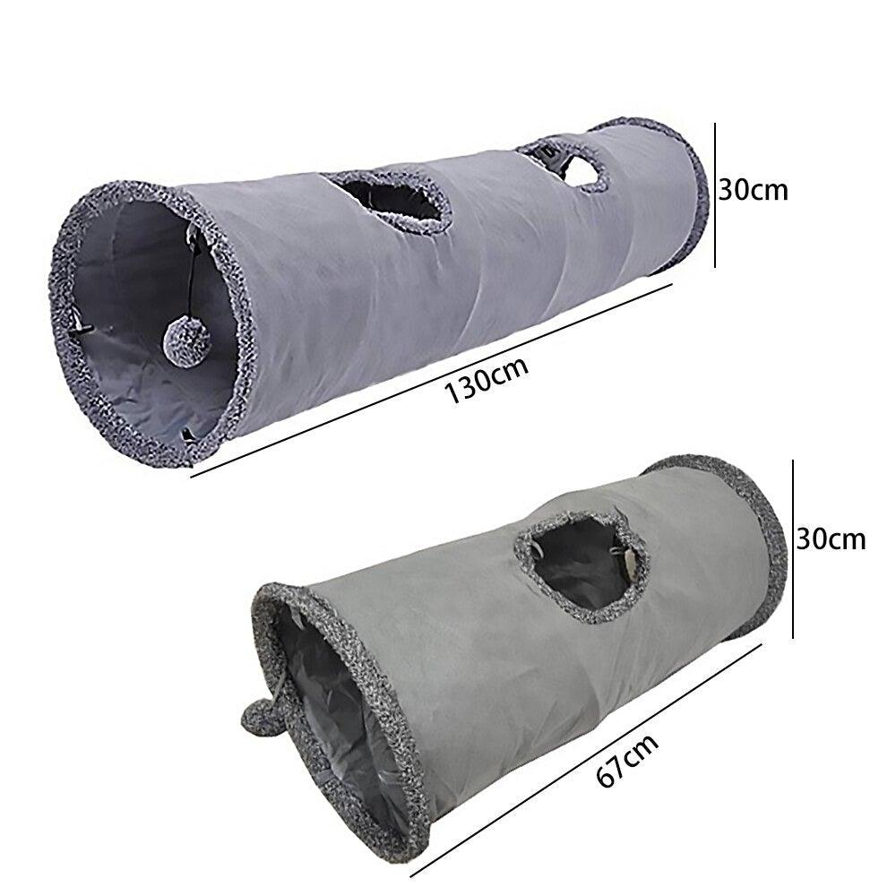 Collapsible Cat Tunnel Toy with Interactive Features