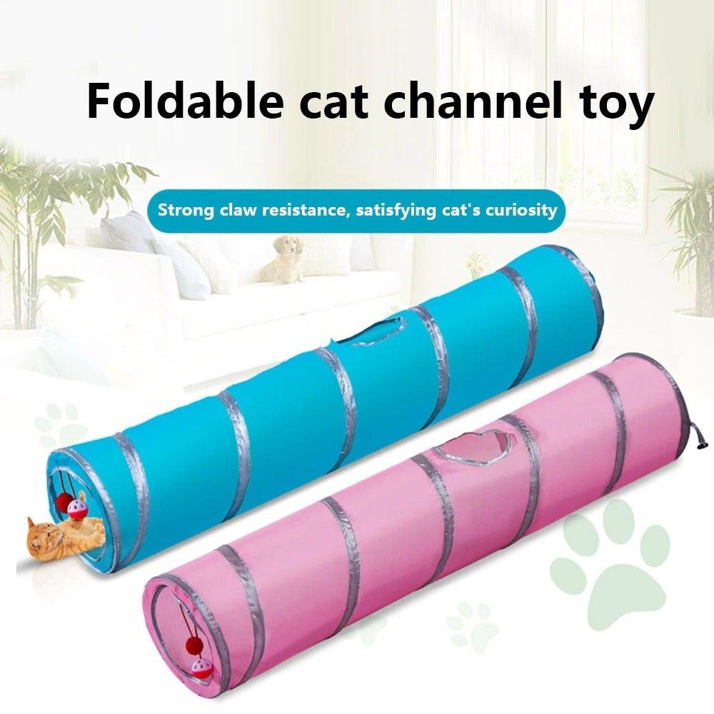 Collapsible Cat Tunnel Toy with Interactive Features