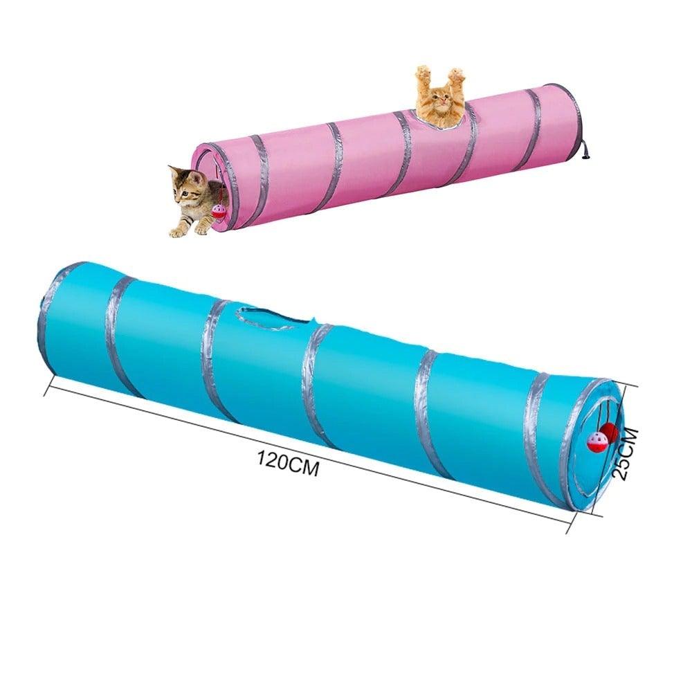 Collapsible Cat Tunnel Toy with Interactive Features