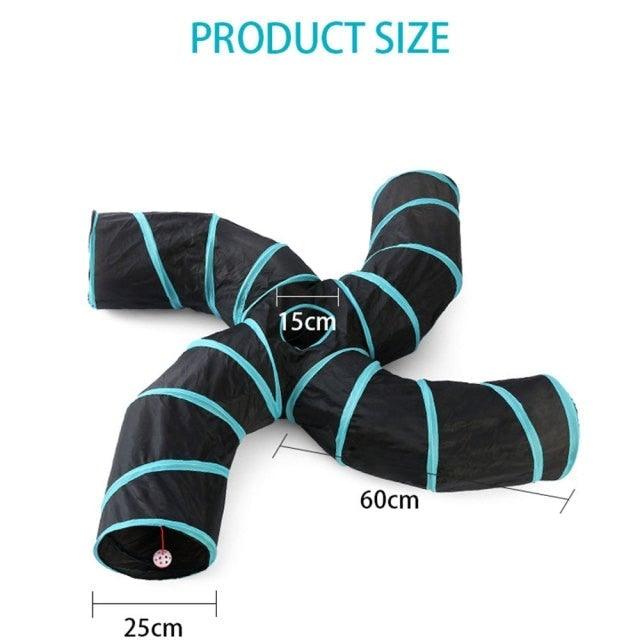 Collapsible Cat Tunnel Toy with Interactive Features