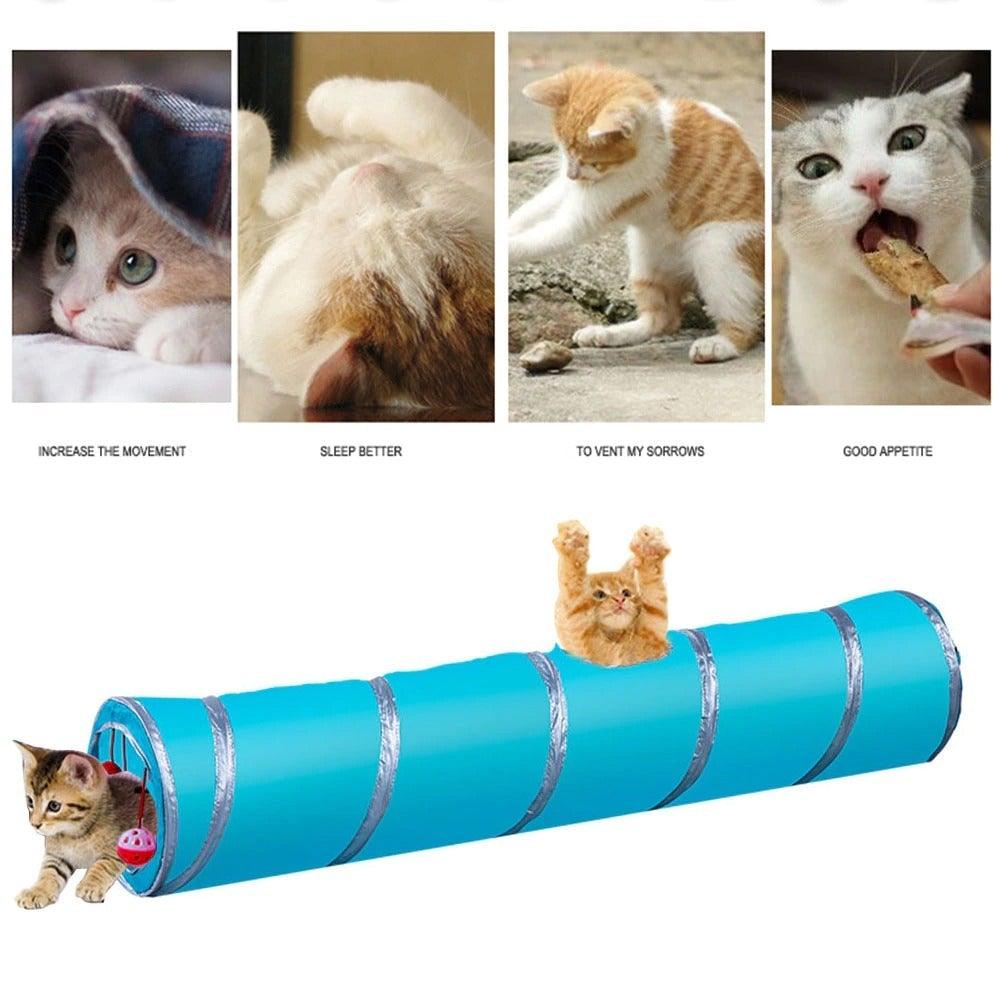 Collapsible Cat Tunnel Toy with Interactive Features