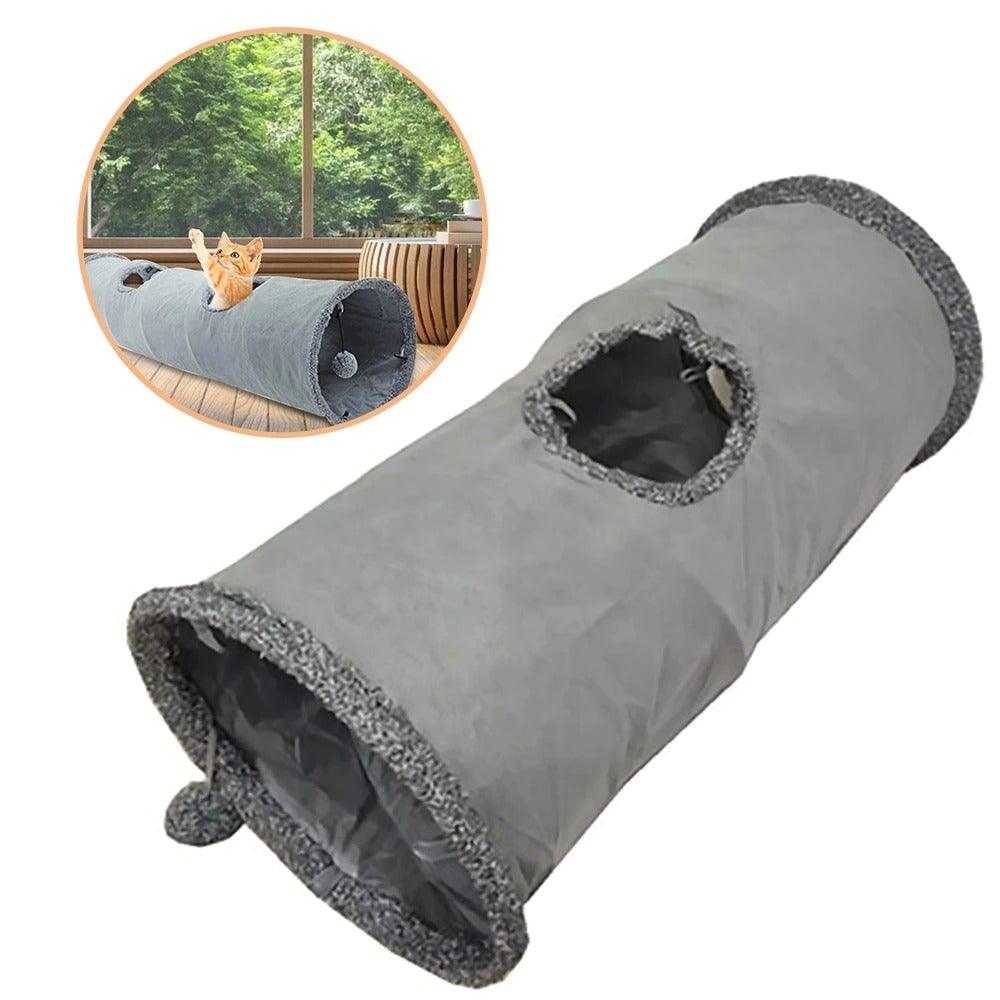 Collapsible Cat Tunnel Toy with Interactive Features