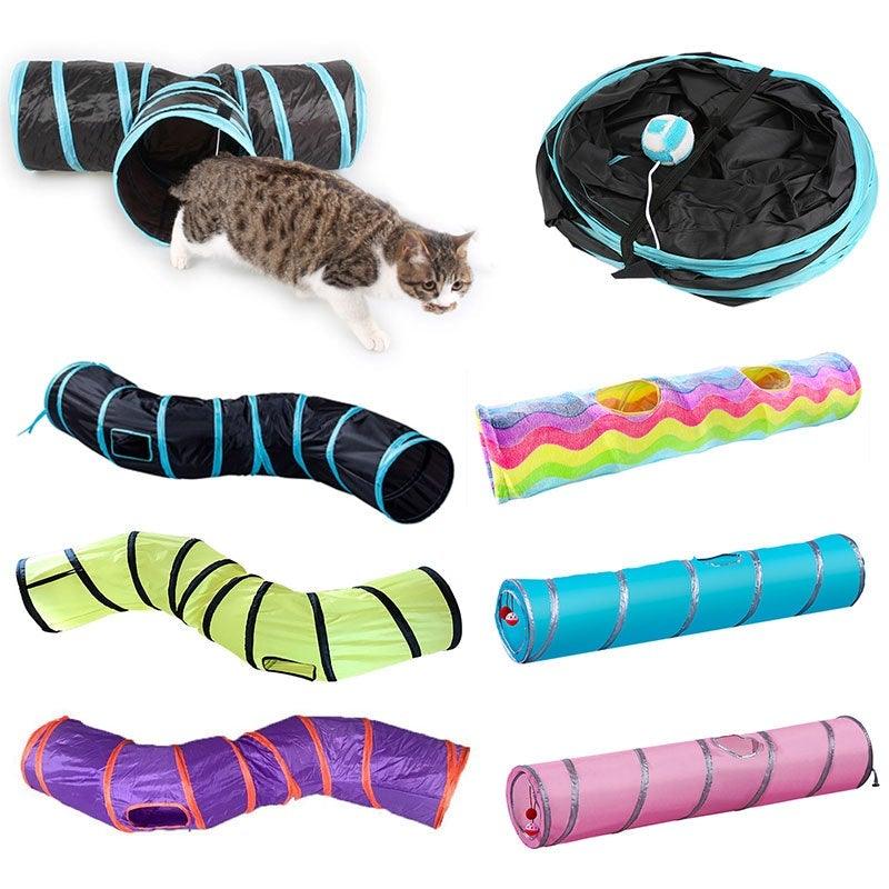 Collapsible Cat Tunnel Toy with Interactive Features