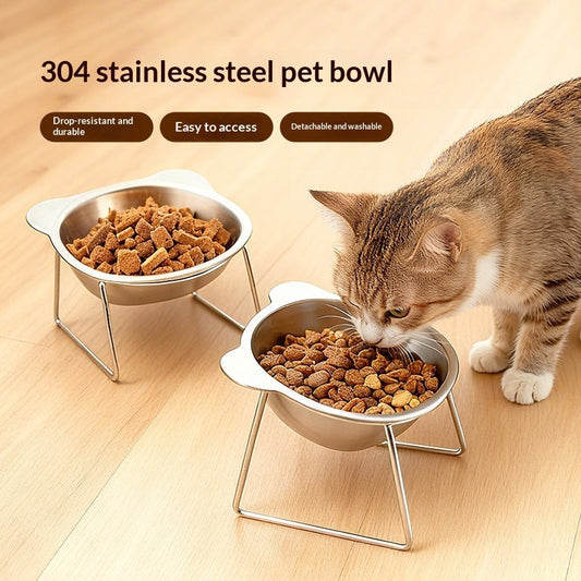Stainless Steel Pet Food & Water Bowl | Durable Dish for Dogs & Cats