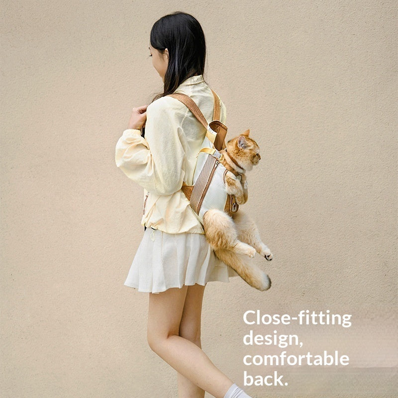 Pet Carrier Backpack | Outdoor Double-Shoulder Pet Bag with Chest Strap