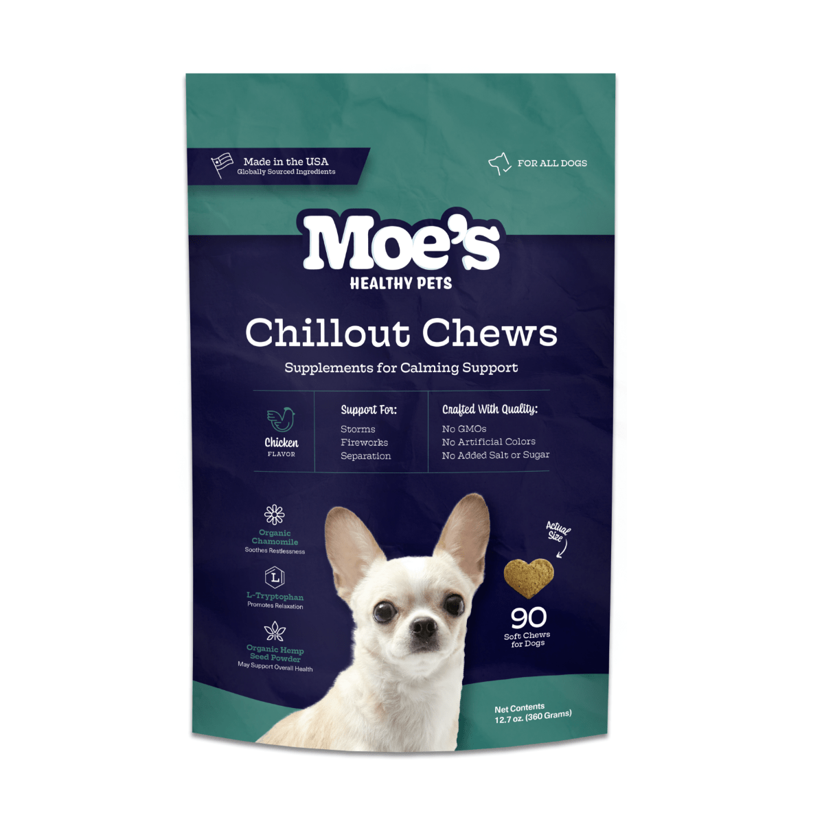 Moe's Chillout Chews – Calming Dog Supplement | Hemp, Chamomile & L-Theanine