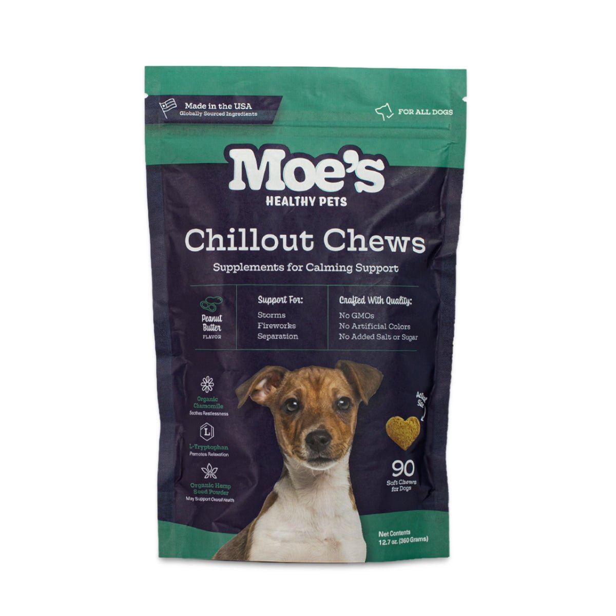 Moe's Chillout Chews – Calming Dog Supplement | Hemp, Chamomile & L-Theanine